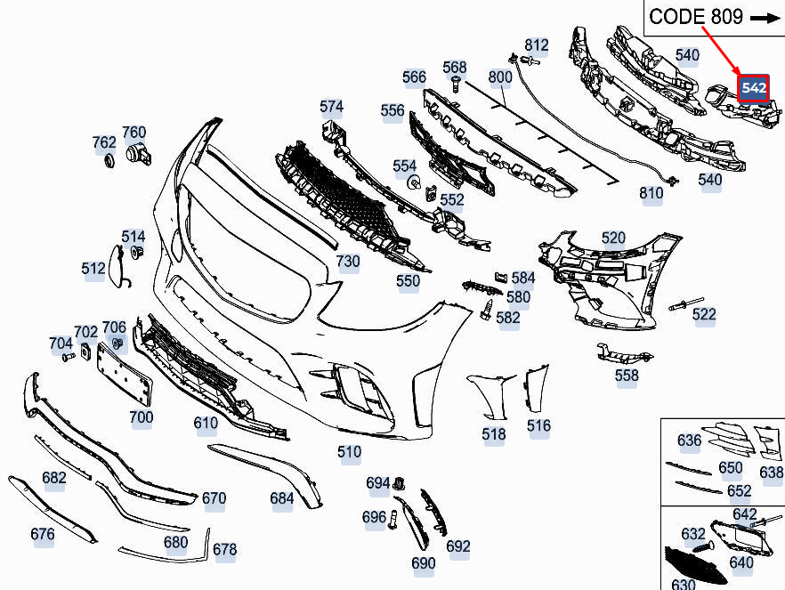 NEW MERCEDES-BENZ C COUPE C205 FRONT RIGHT IMPACT ABSORBER A2058852204 ORIGINAL