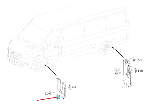 NEW MERCEDES-BENZ SPRINTER W907 FRONT RIGHT MUD FLAP A91088901009051