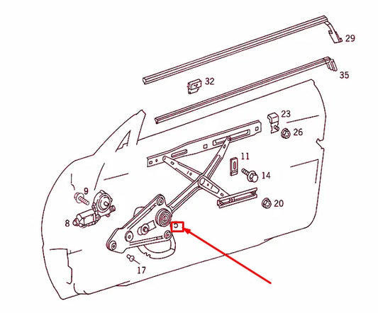 NEW MERCEDES-BENZ SL R129 FRONT LEFT WINDOW REGULATOR A1297200746