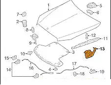 NEW MB C-CLASS W205 FRONT LEFT BONNET HOOD HINGE A2058800828