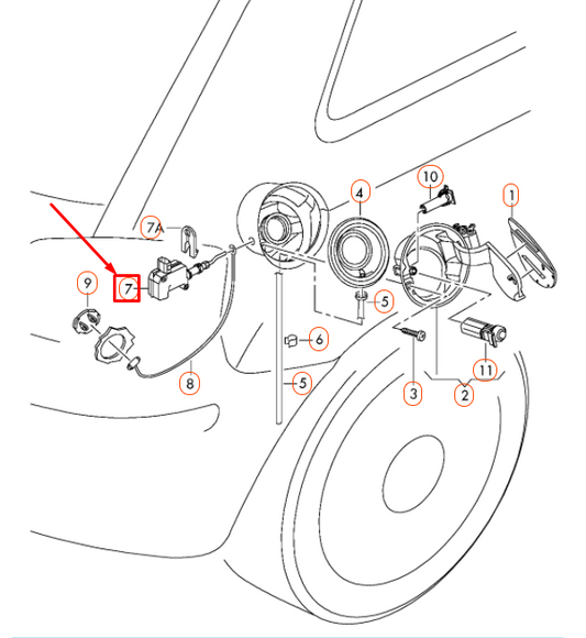 new audi a3 8p fuel filler flap throttle control element 8p4862153 original