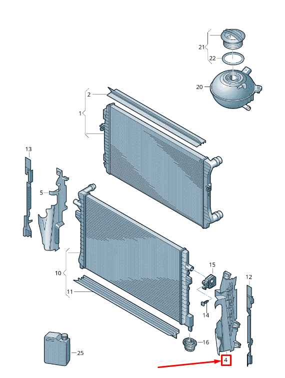 NEW VW TOURAN 5T LEFT COOLER AIR GUIDE 5TA121283E ORIGINAL