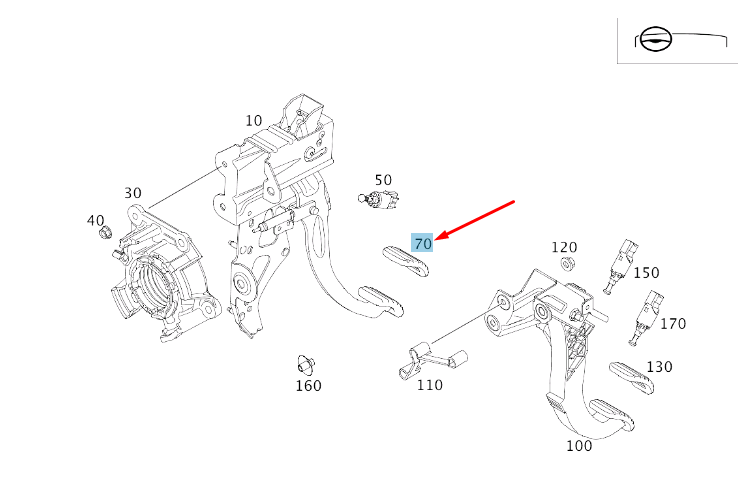 NEW MERCEDES-BENZ CITAN W415 BRAKE PEDAL PAD A4152920082 ORIGINAL