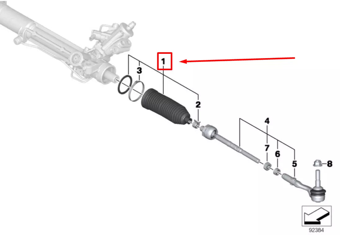 NEW BMW 7 F01, F02 STEERING RACK BOOT KIT 6785993 32106785993 ORIGINAL