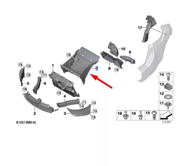 NEW BMW I8 I12 EXHAUST AIR DUCT 51747336223 ORIGINAL