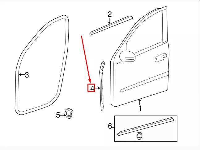 NEW MERCEDES-BENZ GL X164 FRONT LEFT DOOR WEATHERSRIP SEAL A1647201378 ORIGINAL