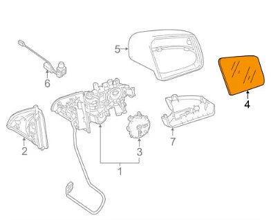 NEW MERCEDES BENZ GLS X166 FRONT RIGHT DOOR MIRROR GLASS A1668101419