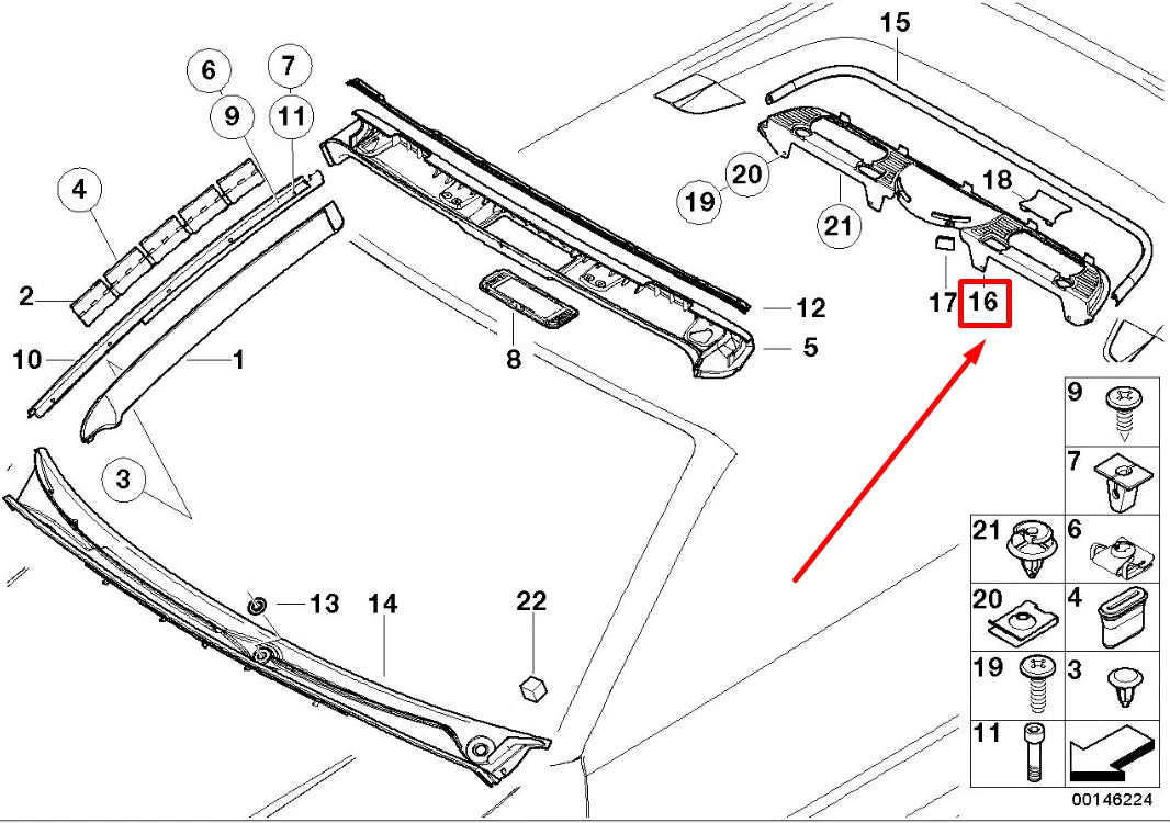 NEW BMW 3 E46 INTERIOR REAR TRIM HELLBEIGE GRILLE 51718266828 8266828 ORIGINAL