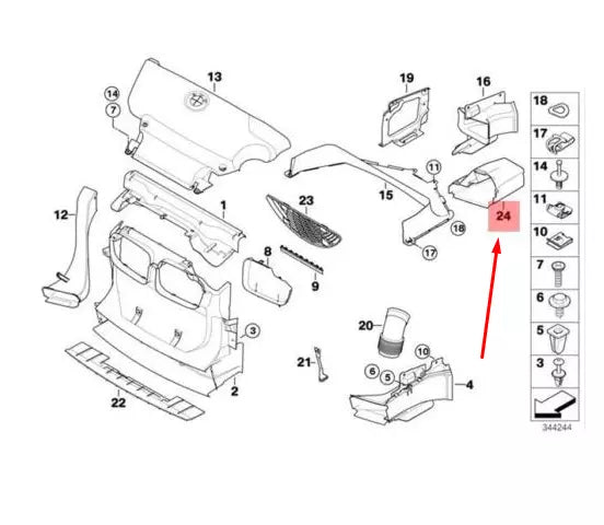 NEW BMW 3 COUPE E46 FRONT LEFT BRAKE AIR DUCT 51718235243 ORIGINAL