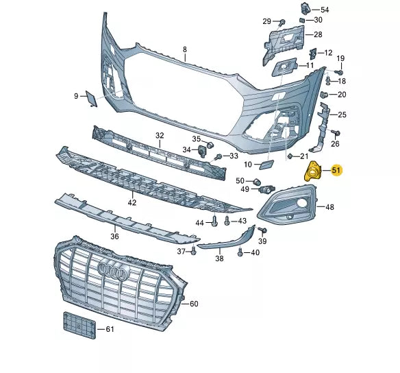 NEW AUDI Q5 FY FRONT LEFT BUMPER TRIM 80A807819