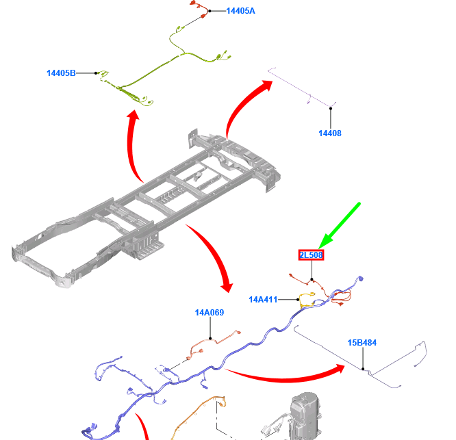 new ford transit mk4 rear brake pad wear warning wire 2161095 original