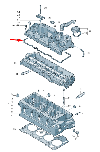 new audi a1 sportback gb cylinder head cover gasket 04l103483 original
