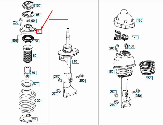 NEW MB E W212 AMG FRONT LEFT SUSPENSION STRUT SUPPORT MOUNT A2123230520 ORIGINAL