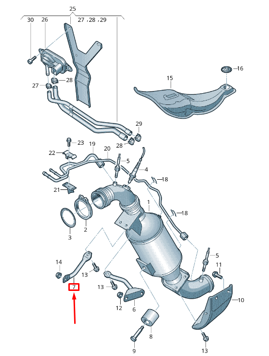 NEW VOLKSWAGEN CRAFTER 2F MK1 EXHAUST PIPE SUPPORT 2E0253047H ORIGINAL