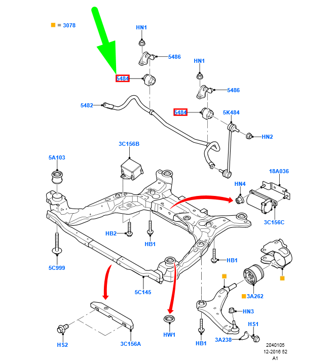 new ford galaxy mk2 front stabilizer bar bush 1478582 6g9n-5484-ub original