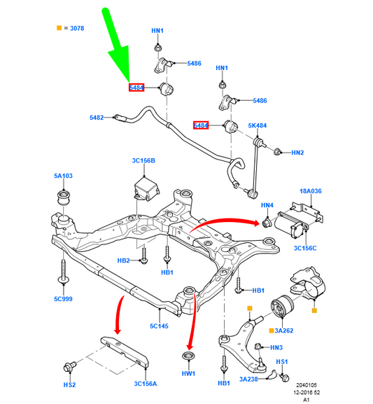 new ford galaxy mk2 front stabilizer bar bush 1478582 6g9n-5484-ub original