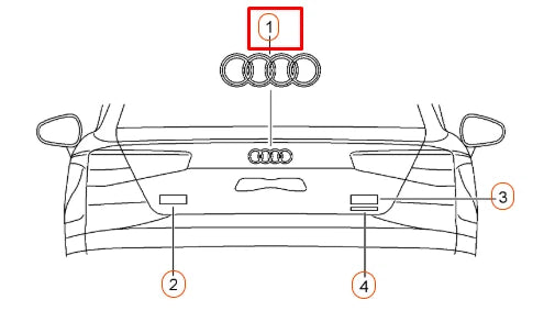 NEW AUDI A3 8V REAR TRUNK EMBLEM BADGE CHROME RINGS 8V4853742 2ZZ