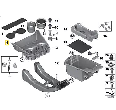 NEW BMW X3 F25 CENTER CONSOLE CUP HOLDER INSERT RUBBER 51169309048 ORIGINAL