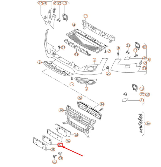 NEW AUDI A4 ALLROAD QUATTRO B8 FRONT LICENCE PLATE HOLDER 8K0807285AA1RR