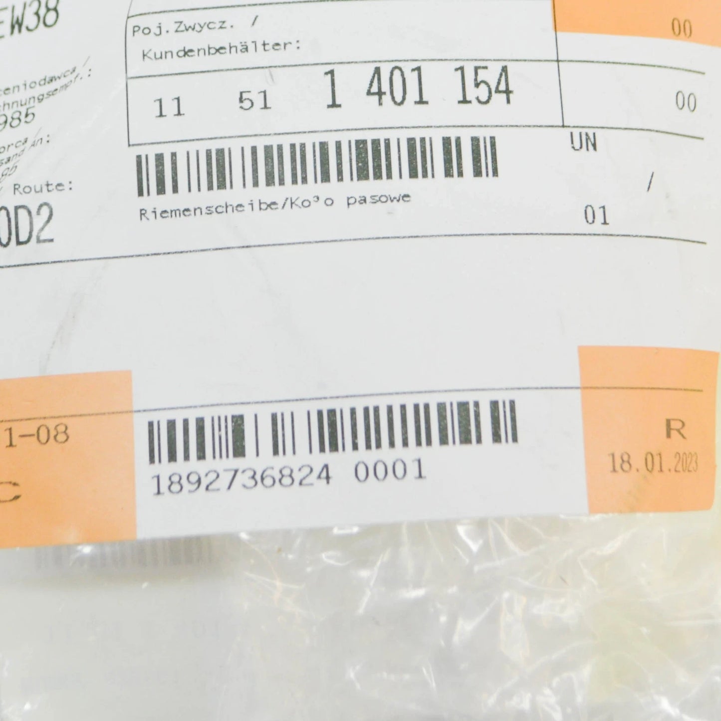 NEW BMW 3 E36 COUPE M3 3.2I 179KW WATER PUMP PULLEY 11511401154 ORIGINAL