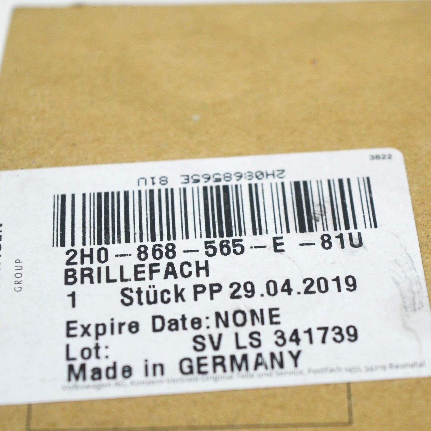 NEW VOLKSWAGEN AMAROK SPECTACLES HOLDER 2H0868565E81U 2018 ORIGINAL