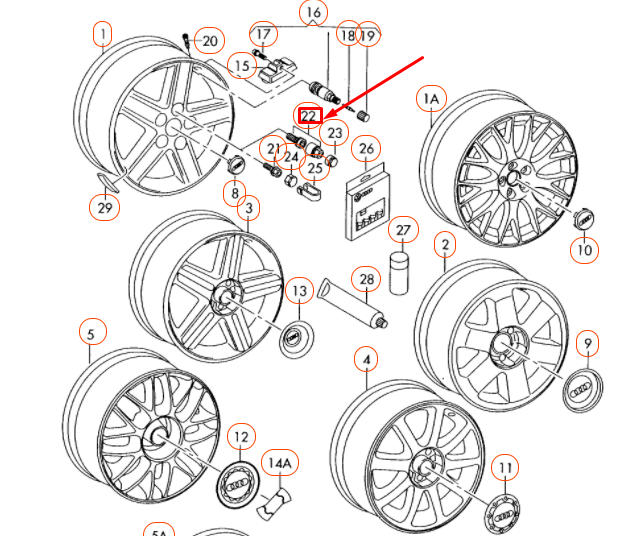 NEW AUDI A4 B7 WHEEL BOLT 4F0698139B806 ORIGINAL