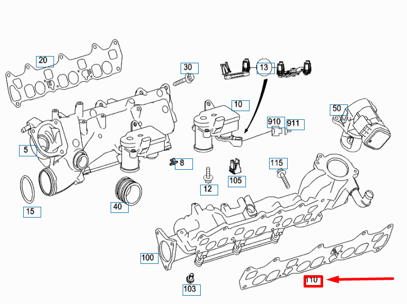 NEW MERCEDES-BENZ ML W164 INTAKE MANIFOLD GASKET A6421410580 ORIGINAL