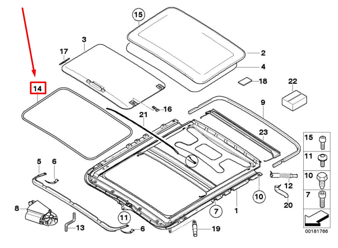 NEW BMW 3 E46 SUNROOF TRIM RING 8226606 54128226606 ORIGINAL