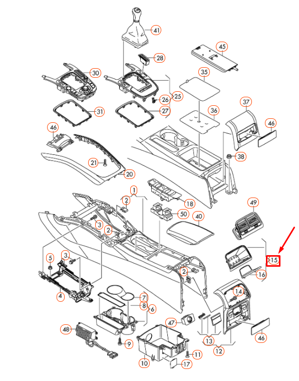 NEW AUDI A4 B8 CENTRE CONSOLE REAR STOWAGE COMPARTMENT 8K0863300BWEP ORIGINAL