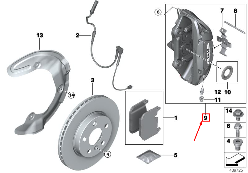 new mini cooper f56 front left brake caliper 6868399 34116868399 original