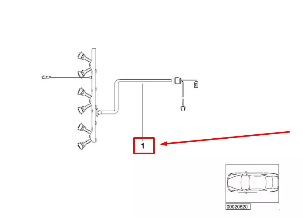 NEW BMW 3 E46 ENGINE IGNITION MODULE WIRING HARNESS 12517551908 7551908 ORIGINAL