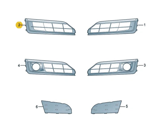 NEW AUDI A8 D4 FRONT RIGHT LIGHT FOG GRILLE 4H0807680RT94 2014 ORIGINAL