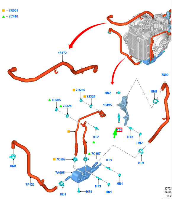 new ford mondeo mk5 transmission cooling system valve stud 2194117 original