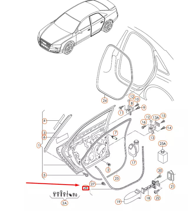 NEW AUDI A8 D4 REAR LEFT DOOR OUTER SEAL 4H0839717C