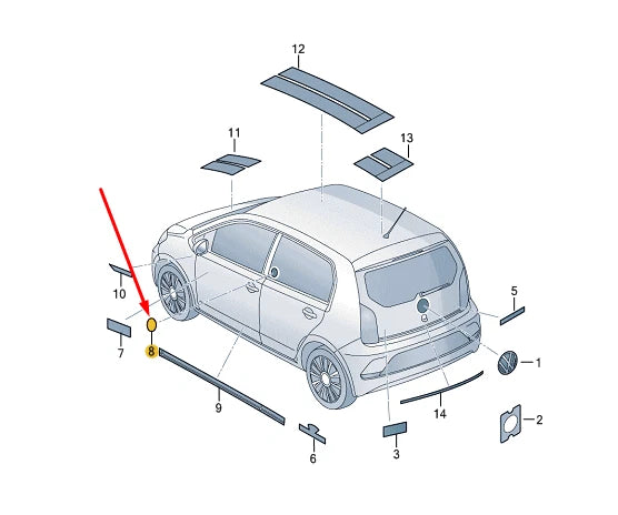 NEW VW UP BEATS BADGE SELF-ADHESIVE 6C0853688MFOD ORIGINAL
