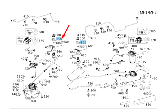new mercedes-benz sprinter w906 adblue filler neck grommet a9064710013 original