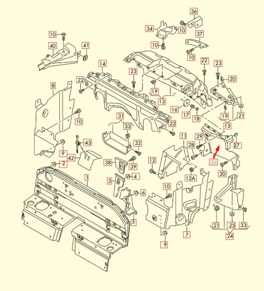 NEW AUDI R8 42 REAR UPPER LEFT HEAT SHIELD PLATE 420825645C