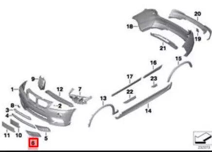 NEW BMW X3 F25 M SPORT FRONT BUMPER RIGHT SIDE FOG GRILLE 51118050446 ORIGINAL