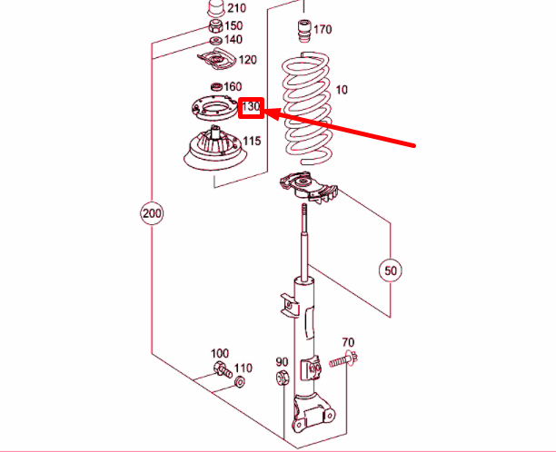 NEW MB C W203 RIGHT FRONT SUSPENSION STRUT RUBBER BUFFER A2033220444 ORIGINAL