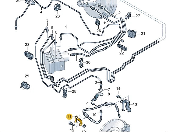 NEW VOLKSWAGEN TOUAREG CR7 FRONT LEFT BRAKE HOSE RETAINER 4M0611845Q ORIGINAL
