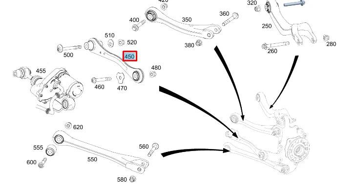 NEW MERCEDES-BENZ AMG GT X290 REAR LEFT CONTROL WISHBONE ARM A2903500702