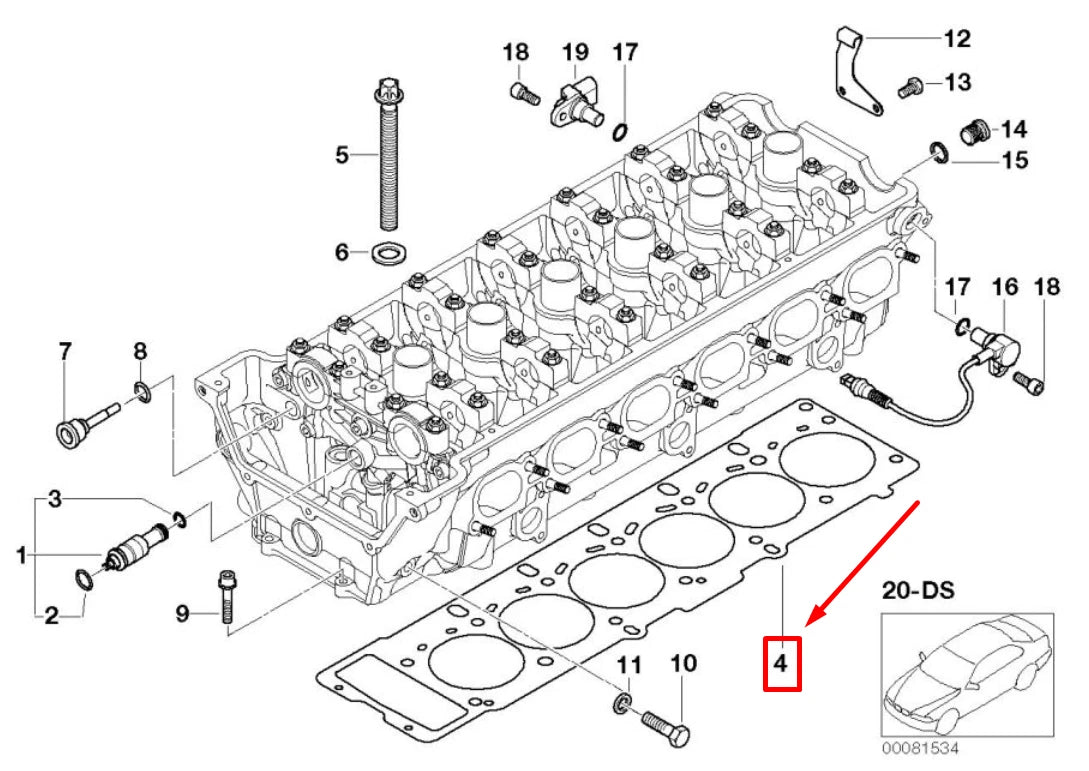NEW BMW Z4 COUPE E86 CYLINDER HEAD GASKET 11127835918 7835918 ORIGINAL