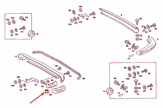 NEW MERCEDES-BENZ SALOON W123 REAR BUMPER LEFT REINFORCEMENT A1238803316