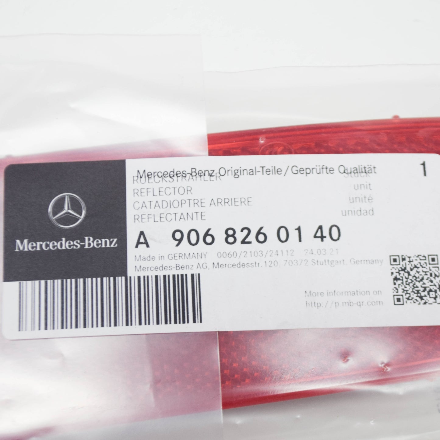 NEW MERCEDES-BENZ SPRINTER 906 REAR RIGHT REFLECTOR A9068260140 ORIGINAL