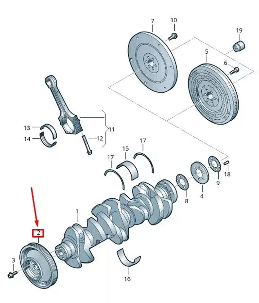 NEW AUDI RS3 2.5 CRANKSHAFT VIBRATION DAMPER 07K105243AC ORIGINAL 07K-105-243-AC