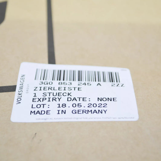 NEW VOLKSWAGEN PASSAT B8 FRONT BUMPER CENTER TRIM 3G0853245A2ZZ ORIGINAL