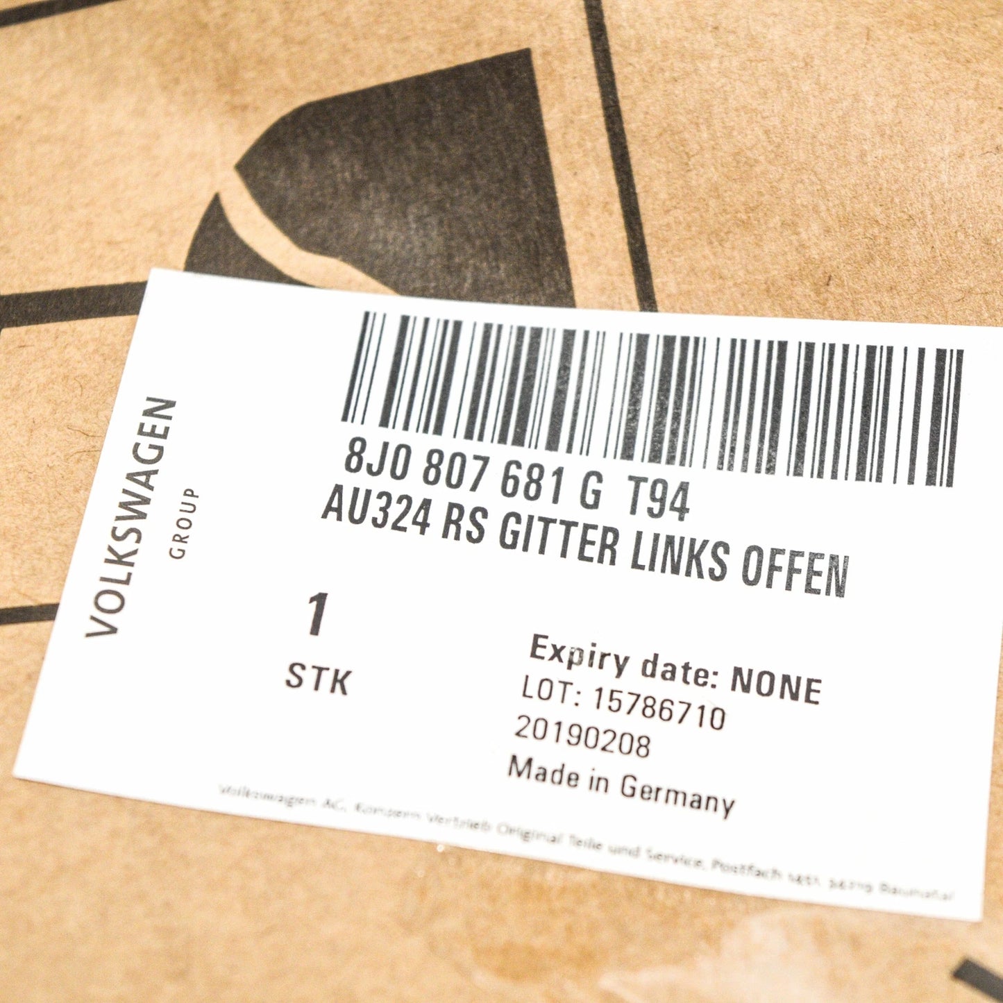 NEW AUDI TT ROADSTER 8J9 FRON LEFT BUMPER GRILLE 8J0807681GT94