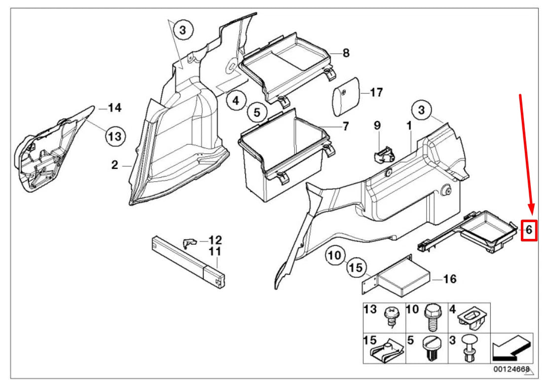 NEW BMW 3 E46 LEFT TRUNK TRAY 51478193797 8193797 ORIGINAL