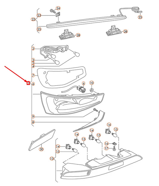 NEW AUDI Q3 8U REAR LEFT TAIL LIGHT 8U0945093 ORIGINAL