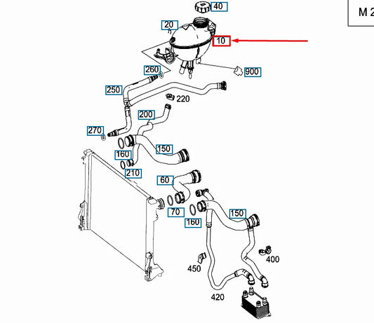 NEW MERCEDES-BENZ C W204 AMG EXPANSION TANK RESERVOIR A2045000949 ORIGINAL